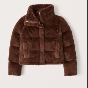 Faux fur mini puffer